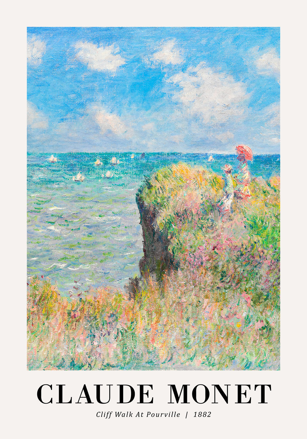 Cliff Walk at Pourville 1882 Poster by Claude Monet - Posterbox.no