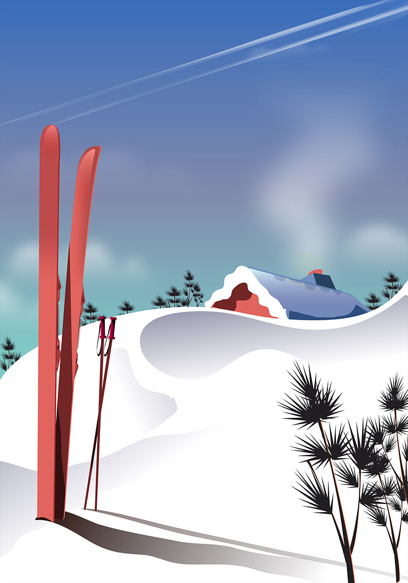 Ski landscape poster