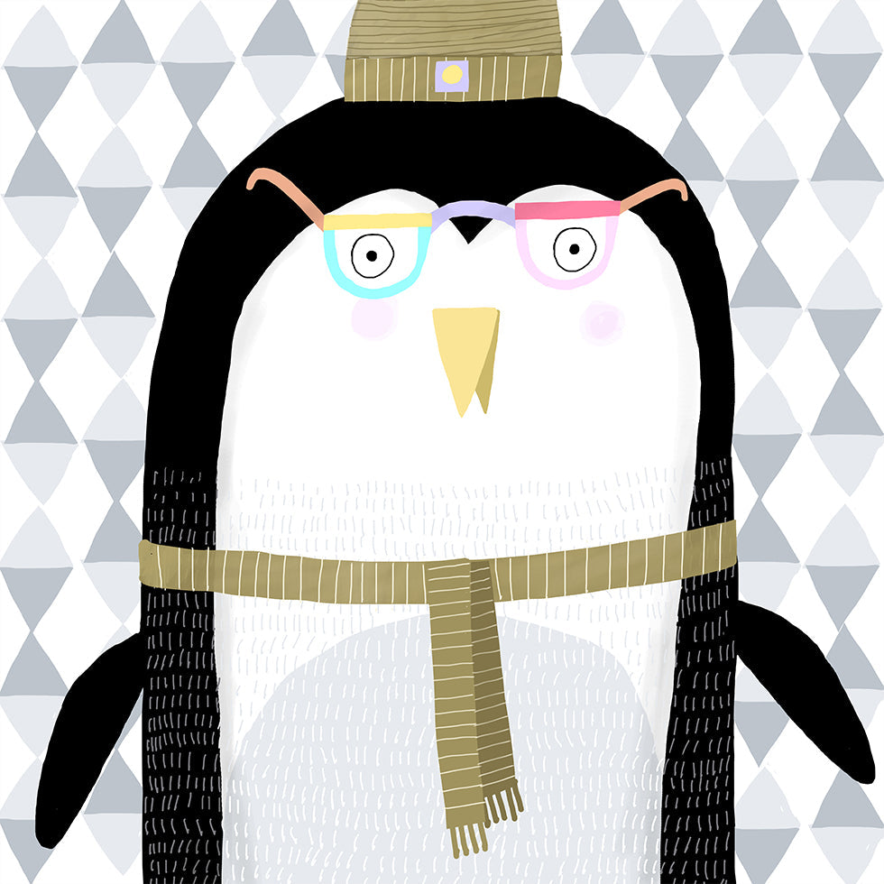 Cute Penguin With Wooly Hat By Artist Carla Daly Poster