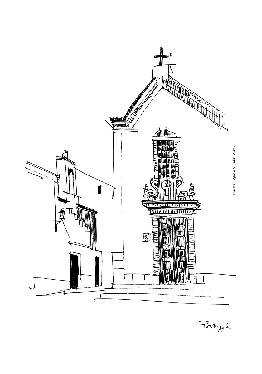 Portuguese Town Square Poster