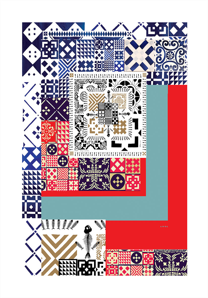 Portuguese Abstract Pattern Poster