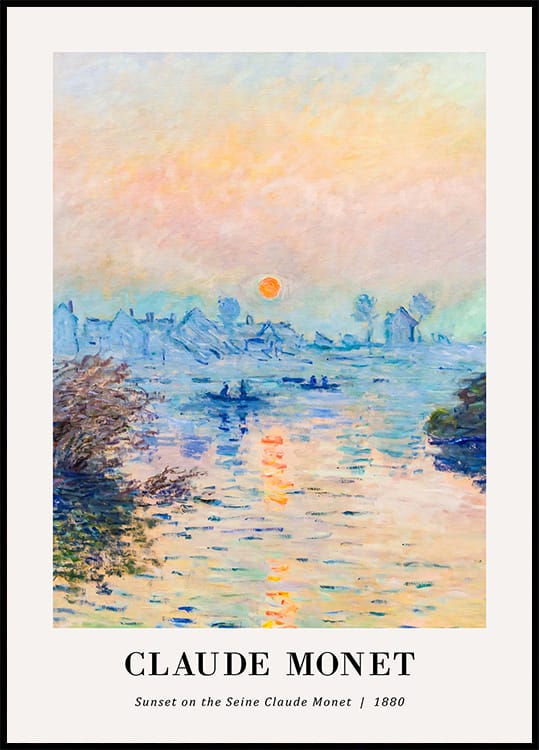 Sunset on the Seine Poster by Claude Monet Poster - Posterbox.dk