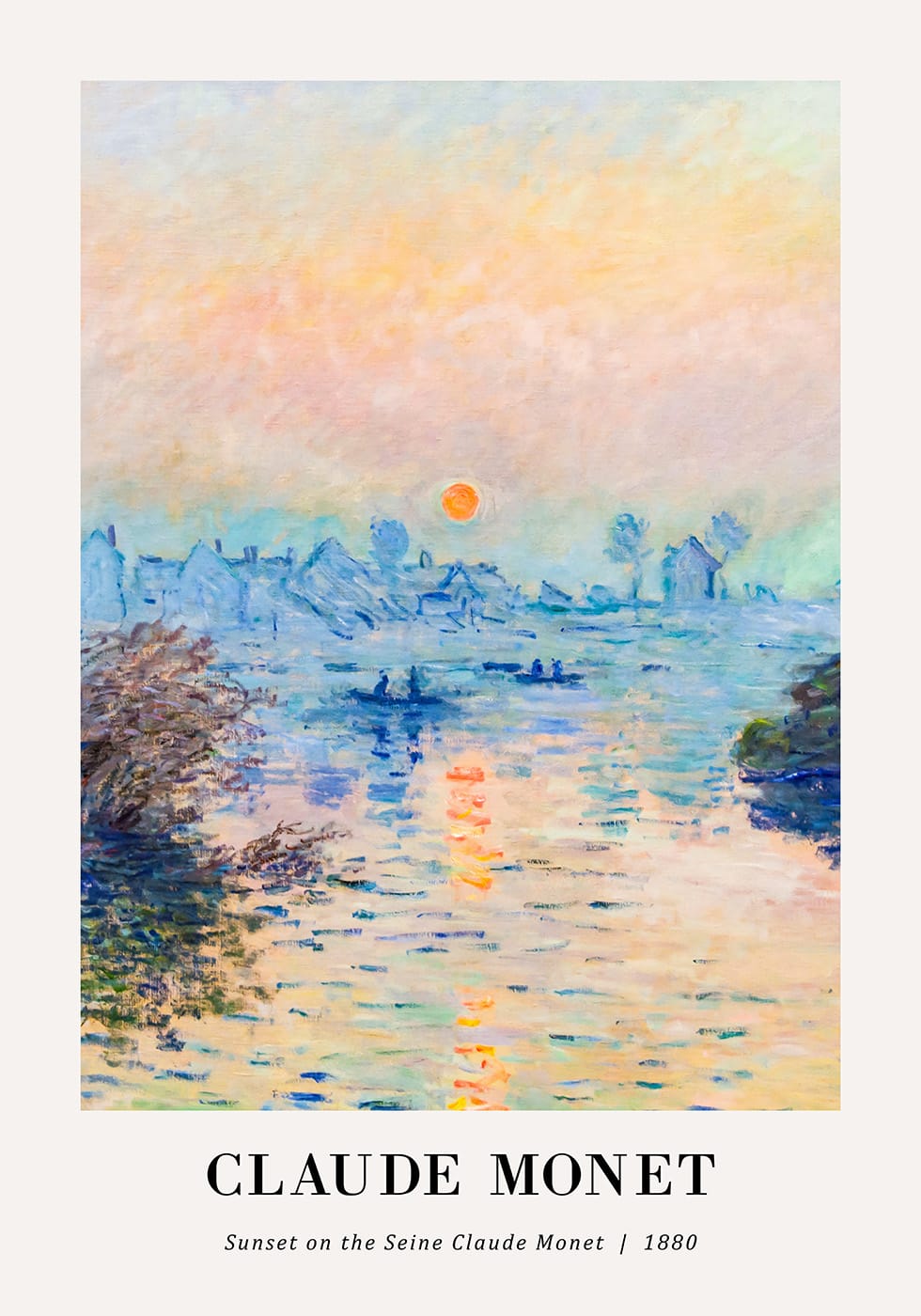Sunset on the Seine Poster by Claude Monet Poster - Posterbox.dk