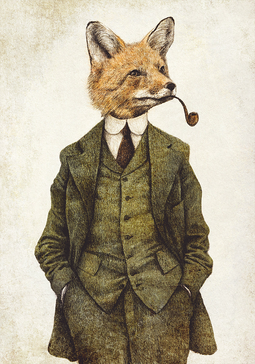The Vintage Stylish Fox Poster