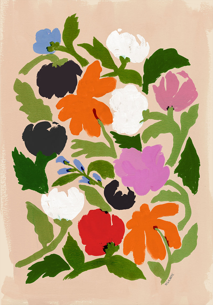 Vibrant Floral Abstract Flowers Poster