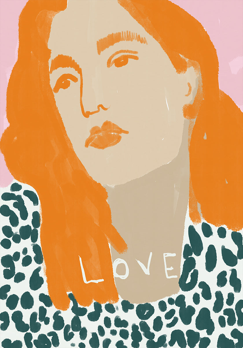 Portrait of a Woman with Orange Hair Poster