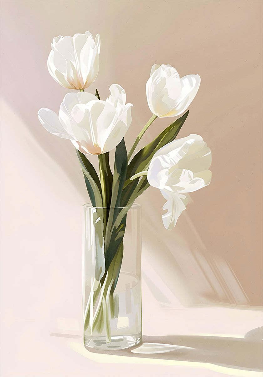 Elegant White Blooms Poster
