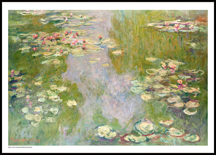 Water Lilies Landscape 1919 Poster by Claude Monet - Posterbox.no