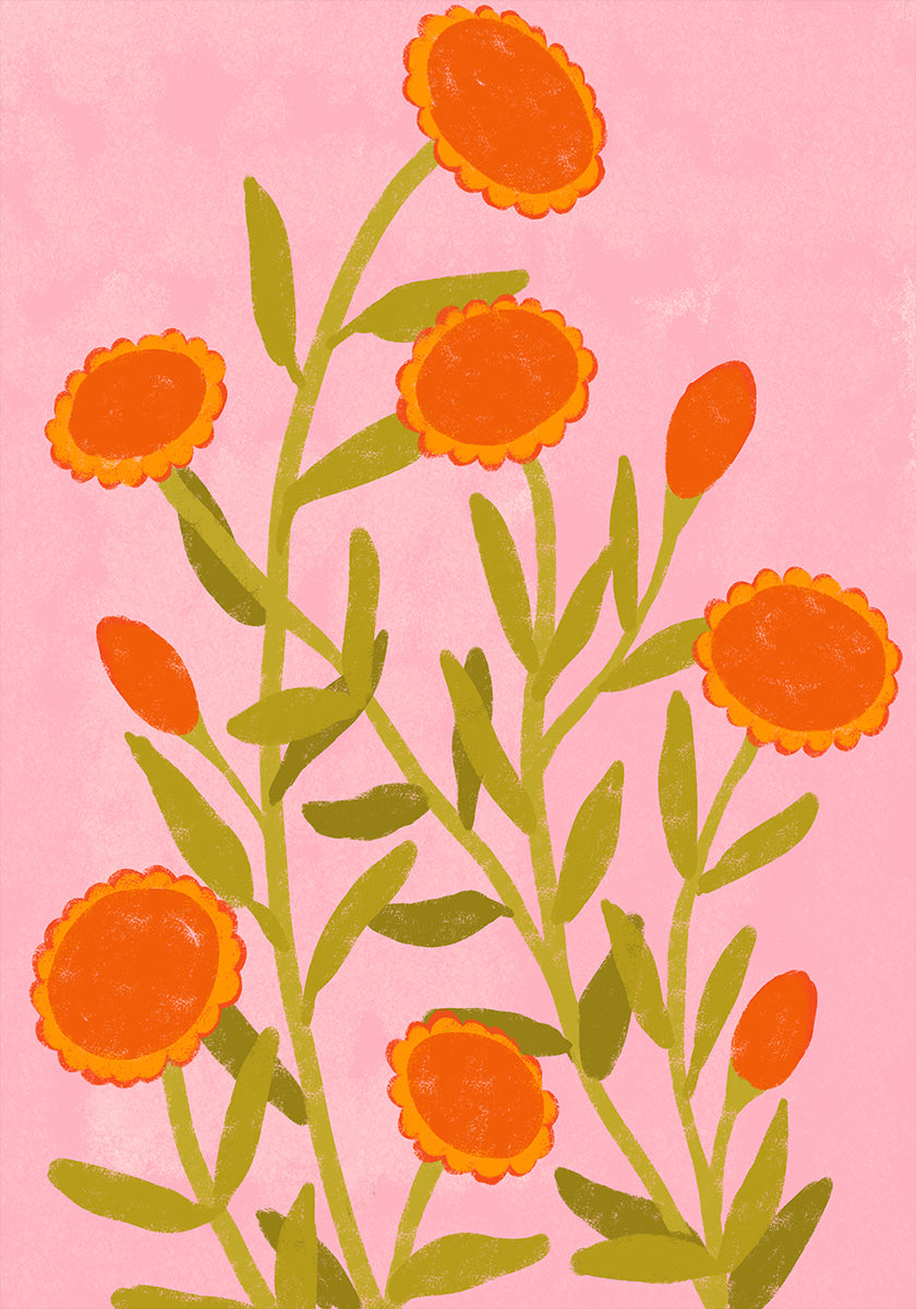 Vibrant Orange Flowers Poster