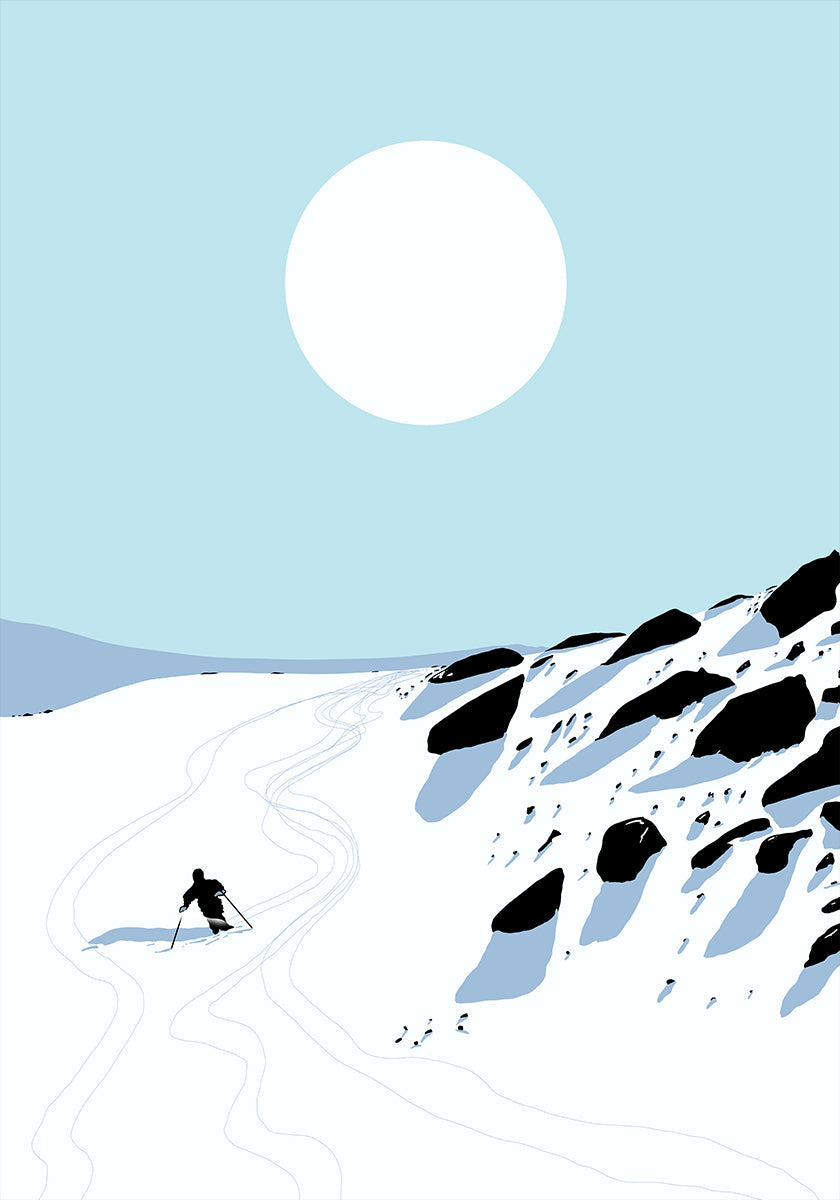 Snowy Mountain Descent Poster