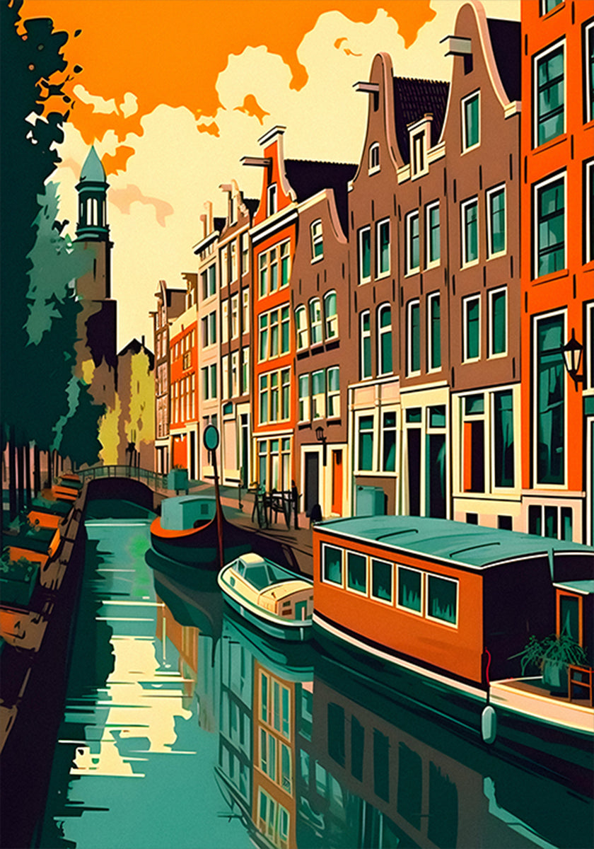 Amsterdam Canal House Poster