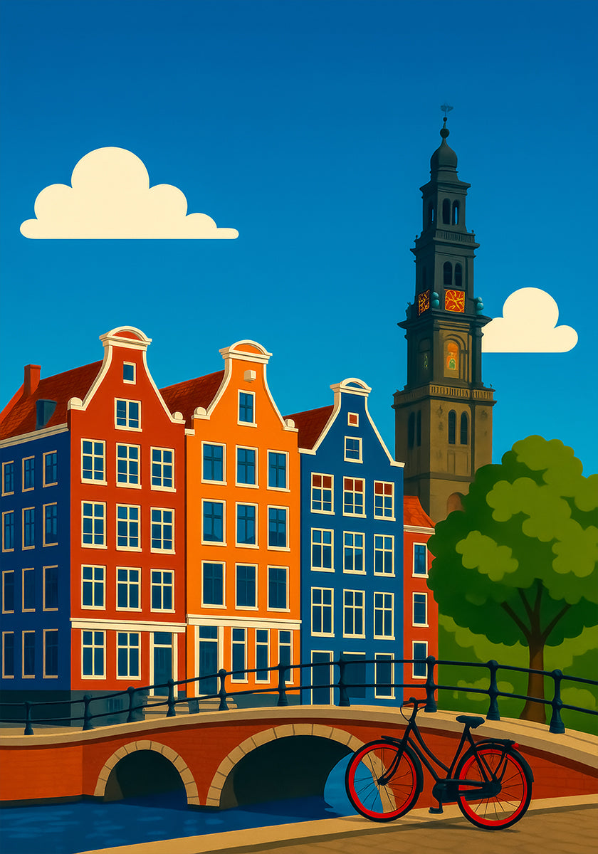 Amsterdam Canal and Bike Poster