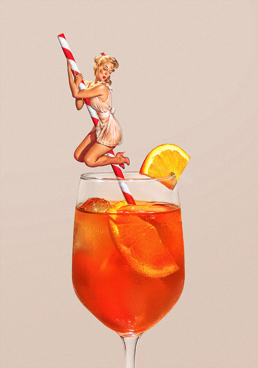 Retro Spritz Cocktail Poster