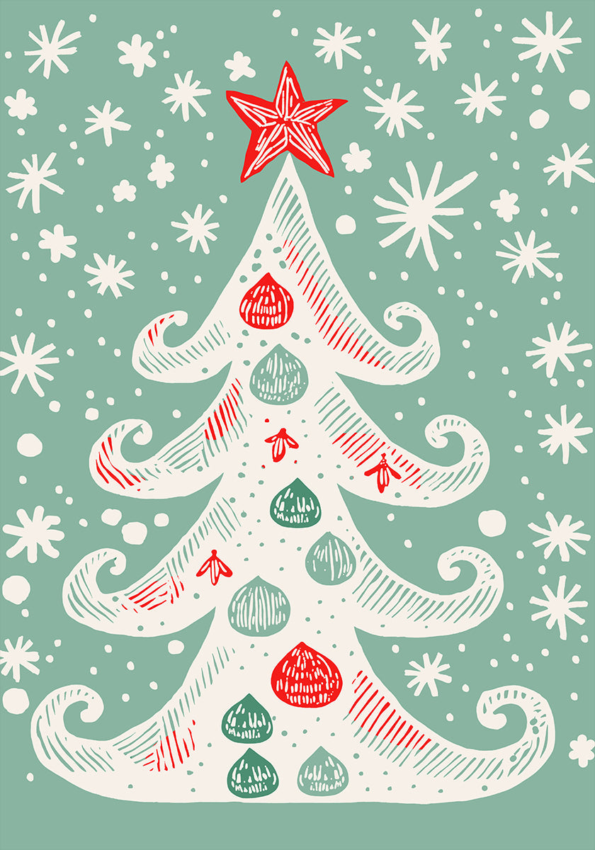 Whimsical Holiday Tree Poster