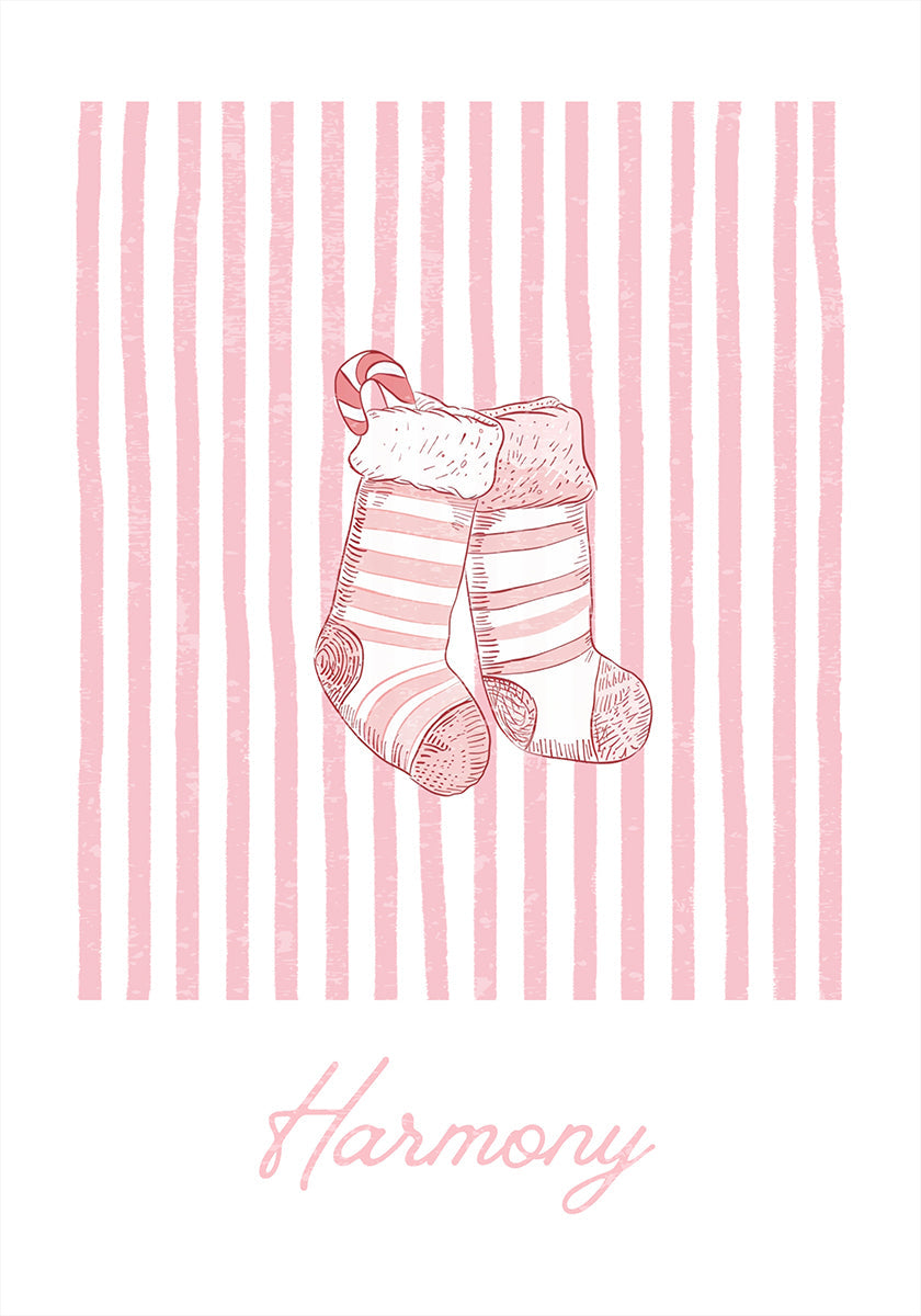 Stockings Harmony - Pink Stripes Poster