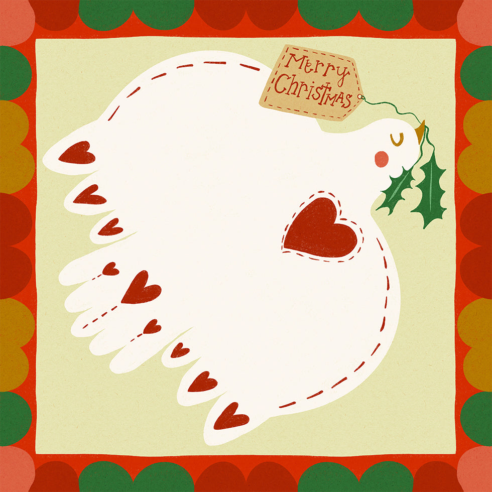 Merry Christmas Dove Festive Illustration Poster