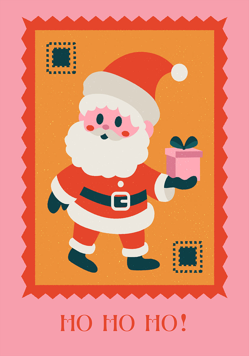 Ho ho ho - Santa Claus with gift Poster