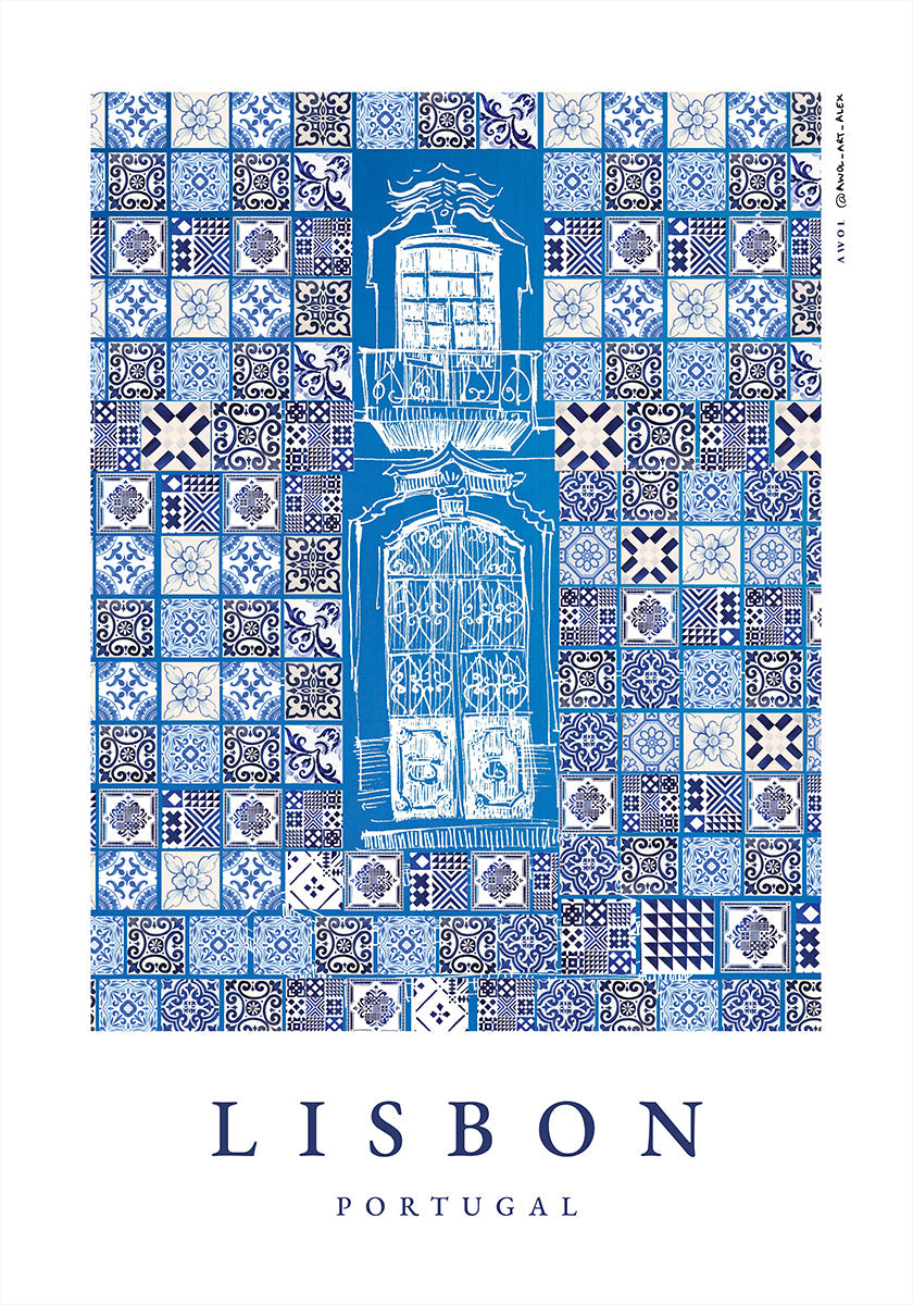 Lisbon, Portugal Patterns Poster