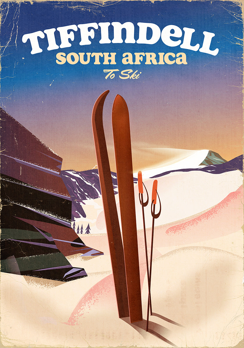 Tiffindell South Africa Two Ski Poster