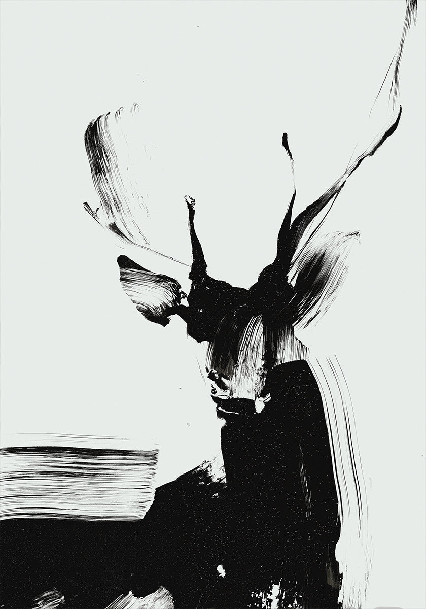 Brushstroke Deer In Poster