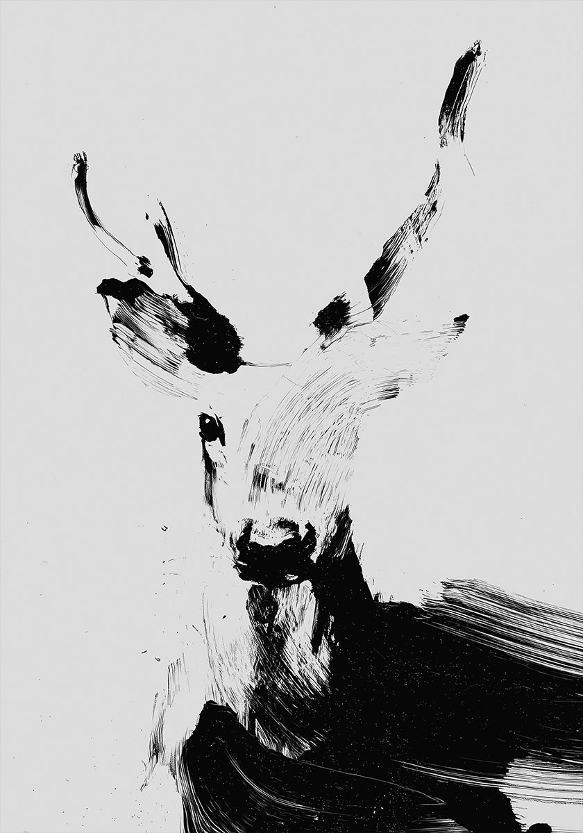 Brushstroke Deer II Poster