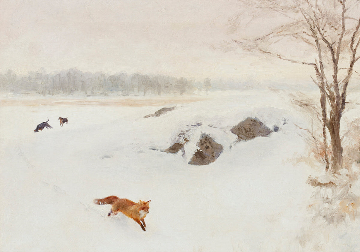 Bruno Liljefors - Hunter On Stand In Winter Landscape 1893 Poster