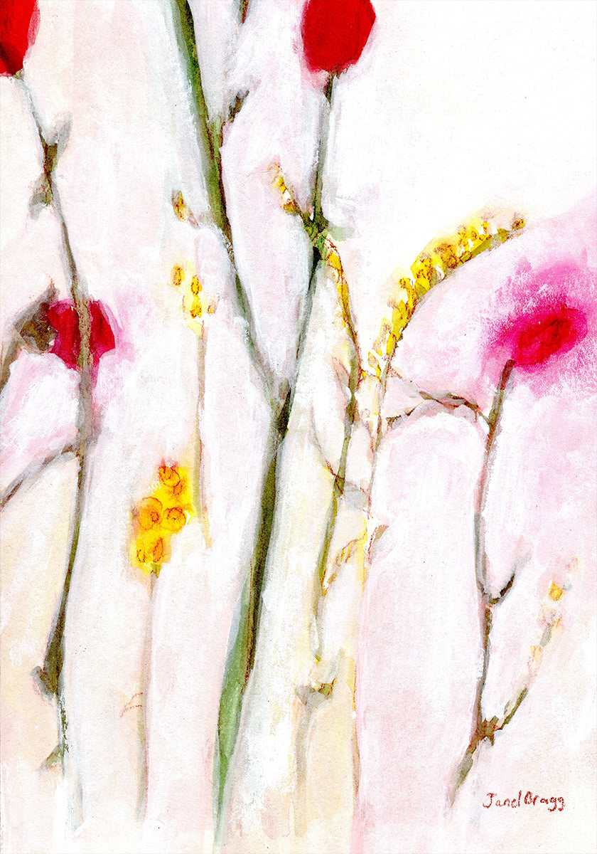 Floral In Orange and Lilac Poster