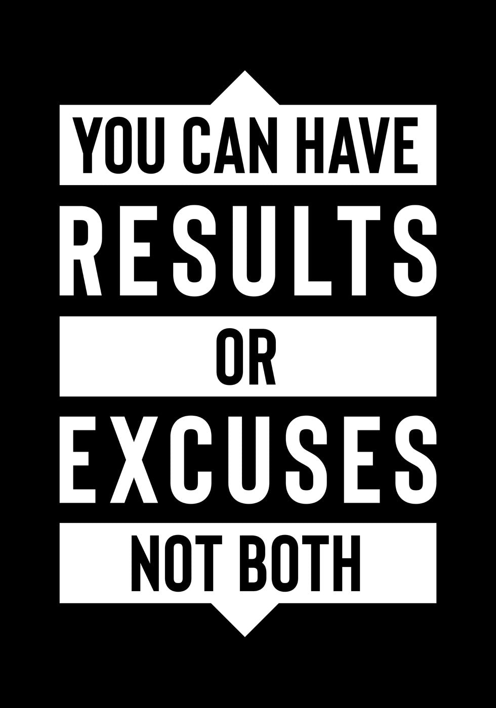 Results or Excuses Poster - Posterbox.no