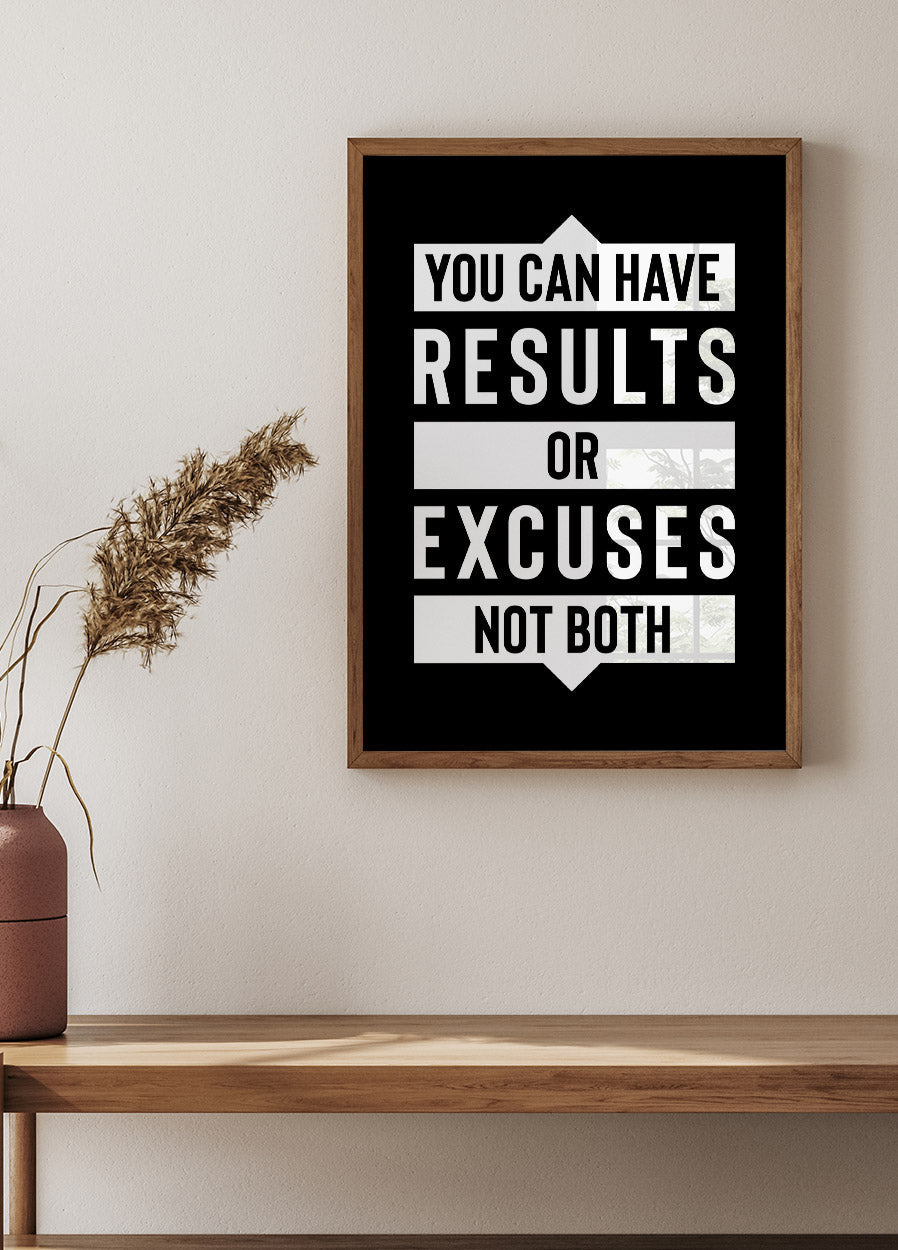 Results or Excuses Poster - Posterbox.no