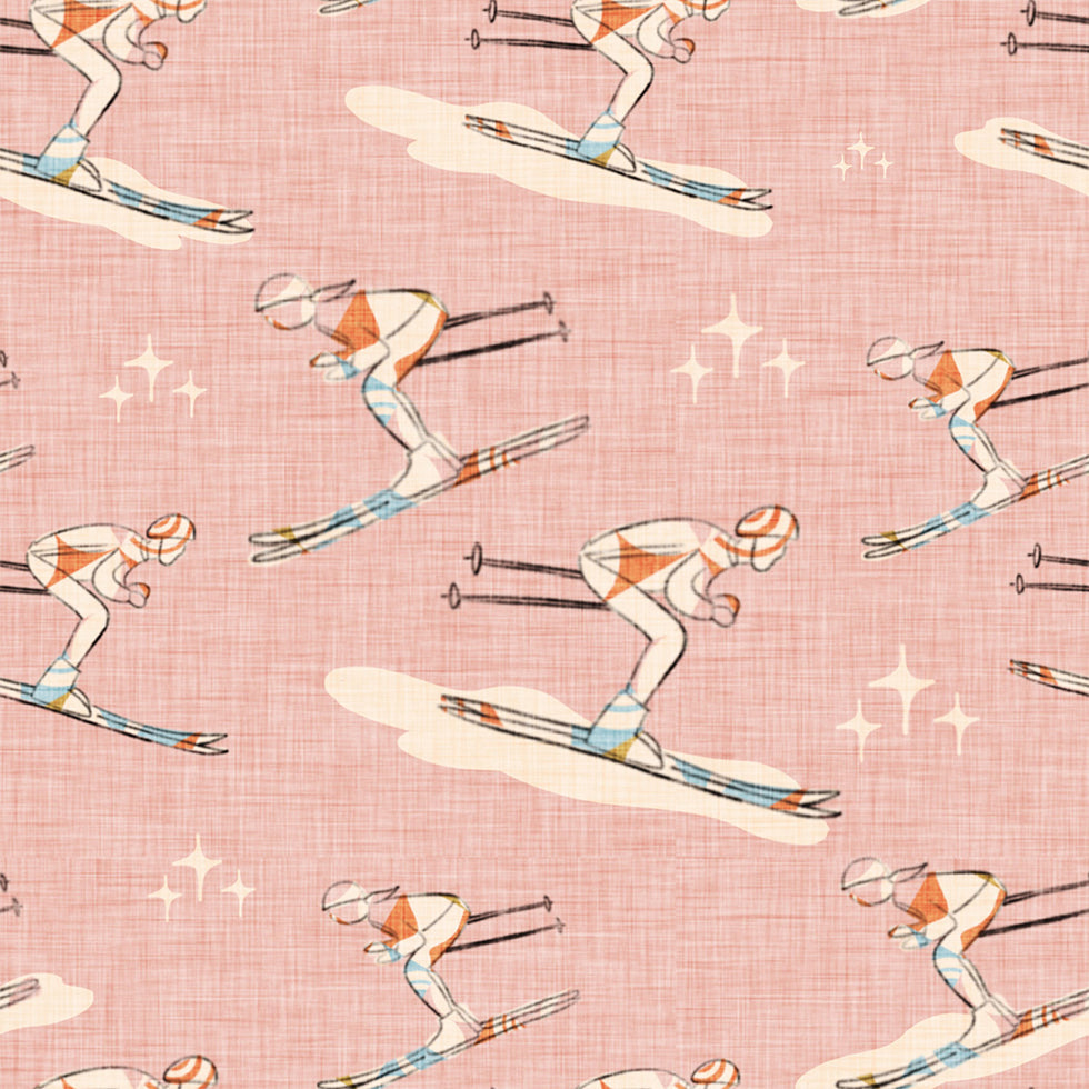 Winter Sports Retro Vintage Ski Blue.png Poster