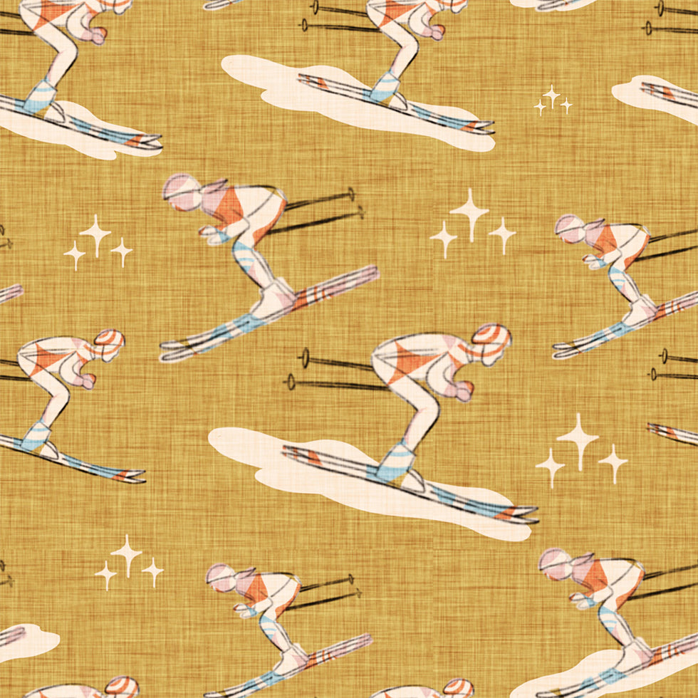 Winter Sports Retro Vintage Ski Blue.png Poster