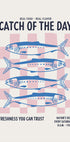 Farmers Market Sardines Blue Plakat - Posterbox