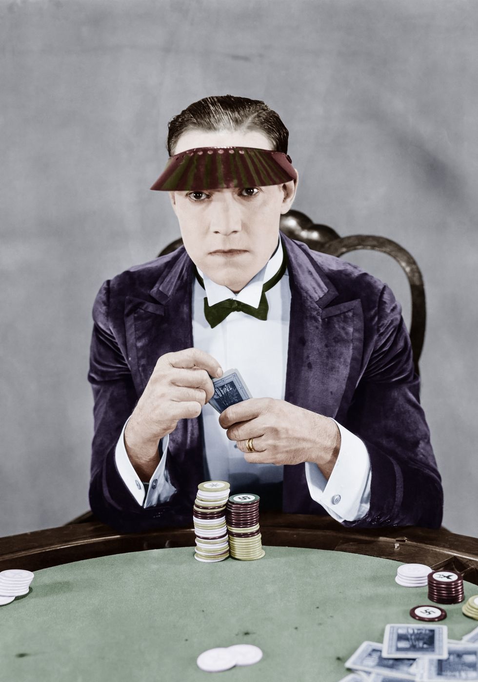 Gambler at Card Table Vintage Poster - Posterbox.no