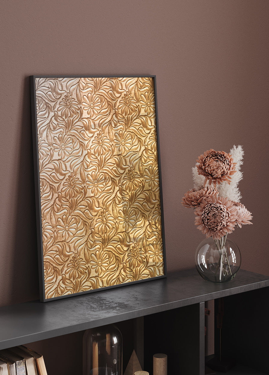 Golden Vintage Relief Poster - Posterbox.no