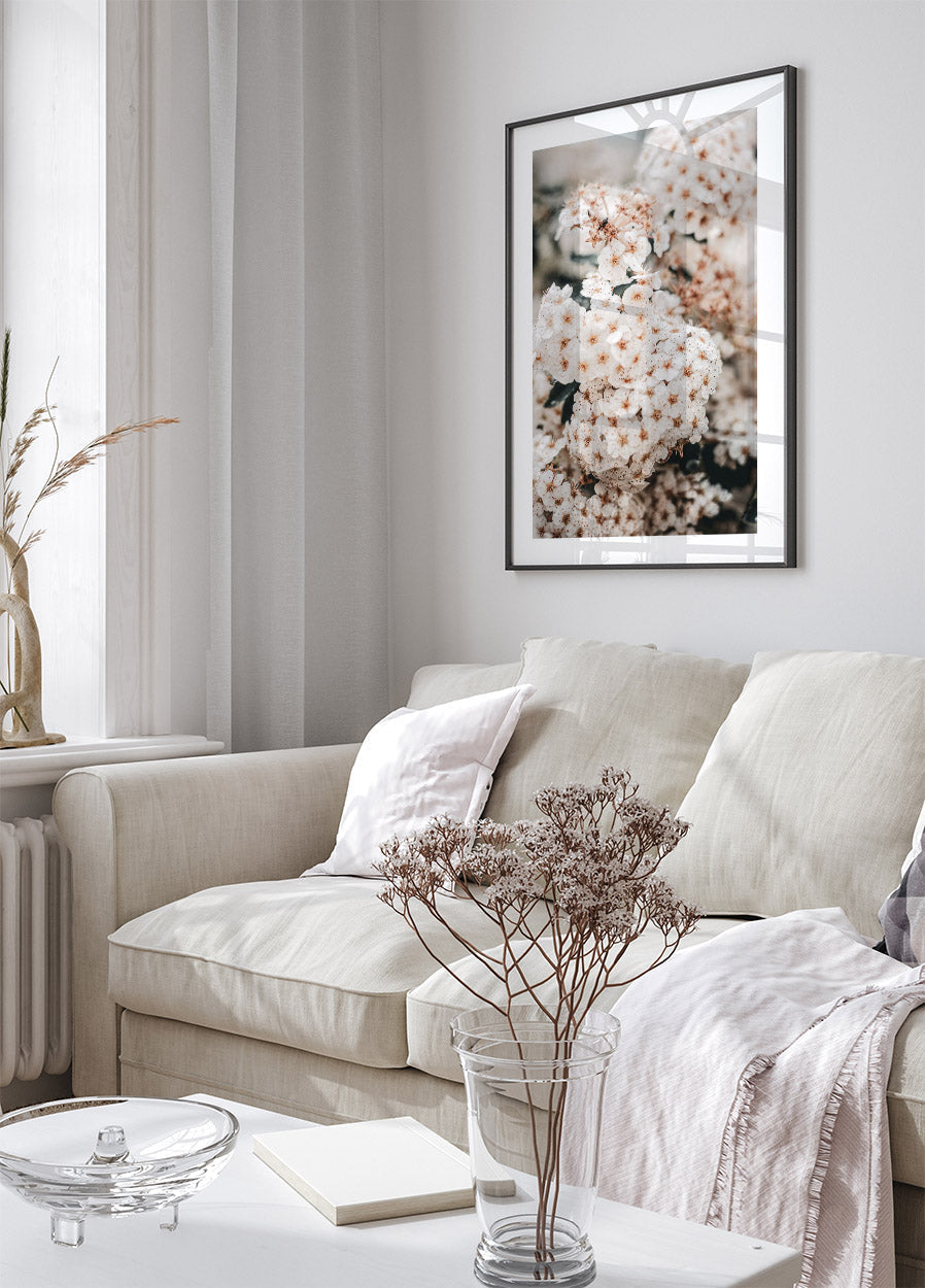 White Spring Flowers Poster - Posterbox.no