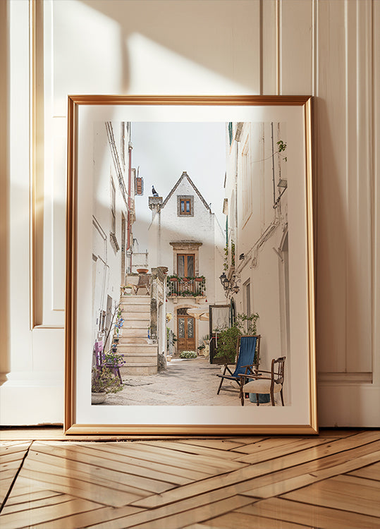 Alley in Locorotondo, Italy Plakat - Posterbox