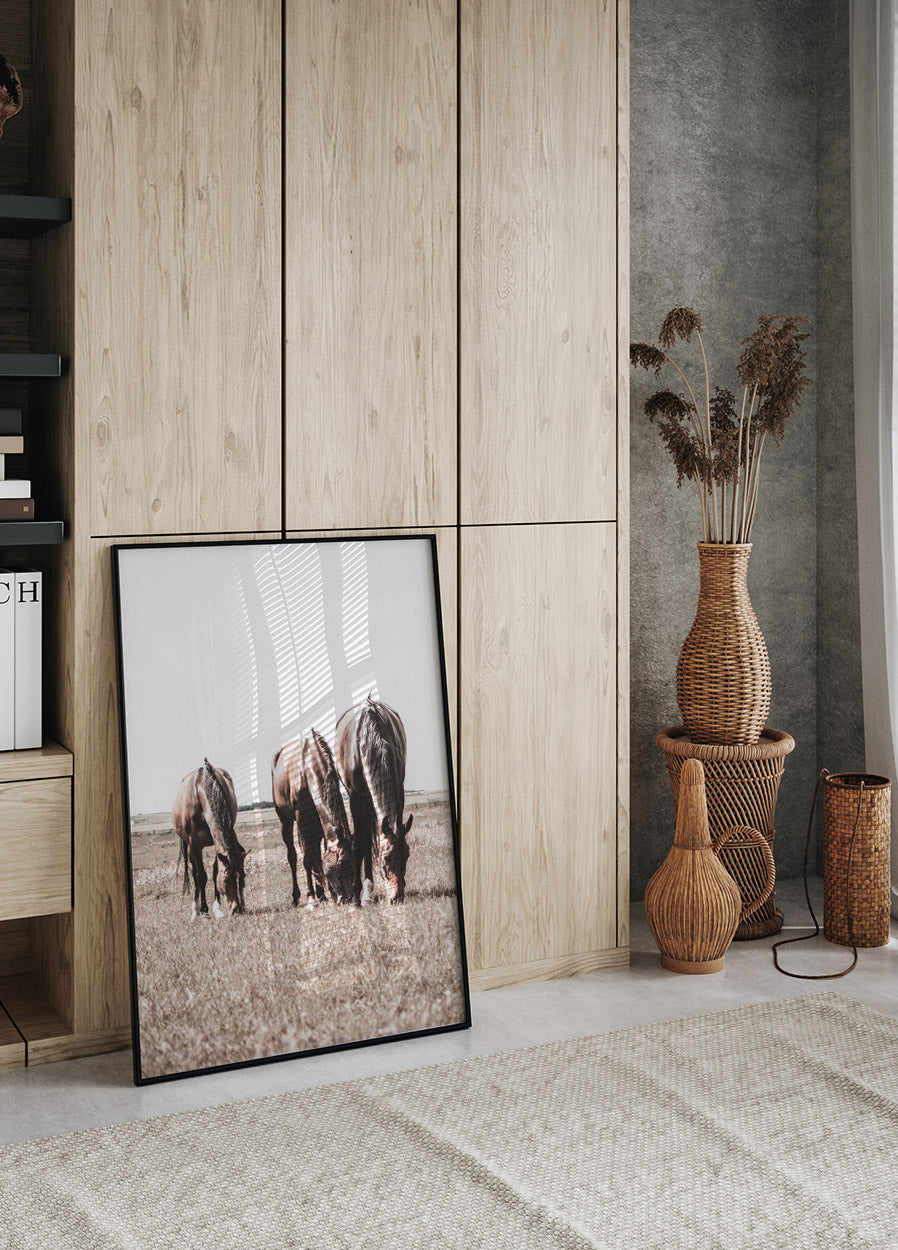 Three Brown Horses Poster - Posterbox.no