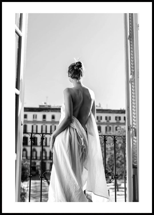 Woman on Balcony Poster - Posterbox.no