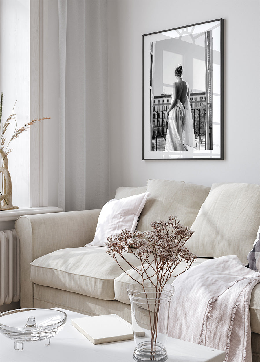 Woman on Balcony Poster - Posterbox.no