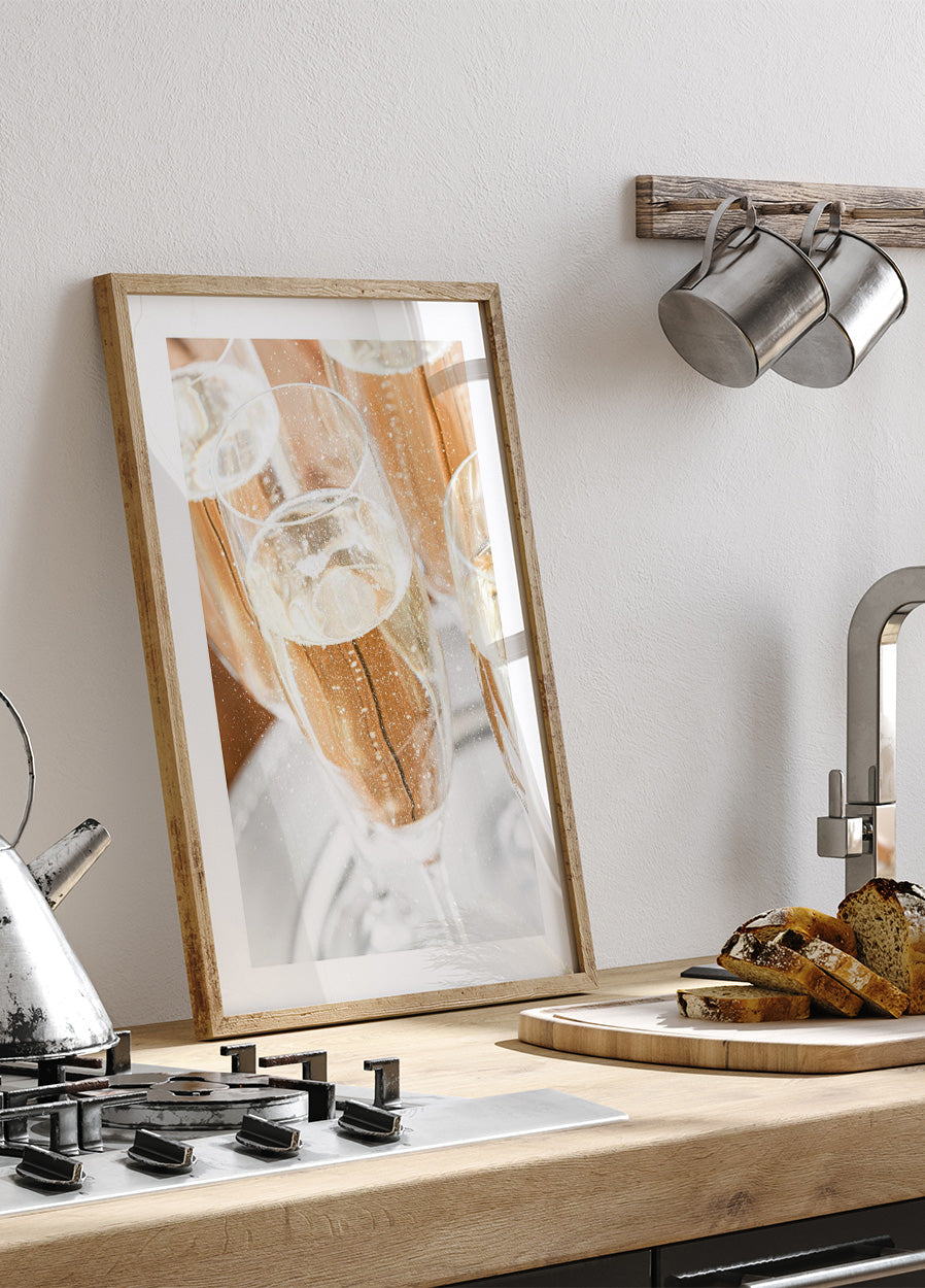 Glittery Champagne Poster - Posterbox.no