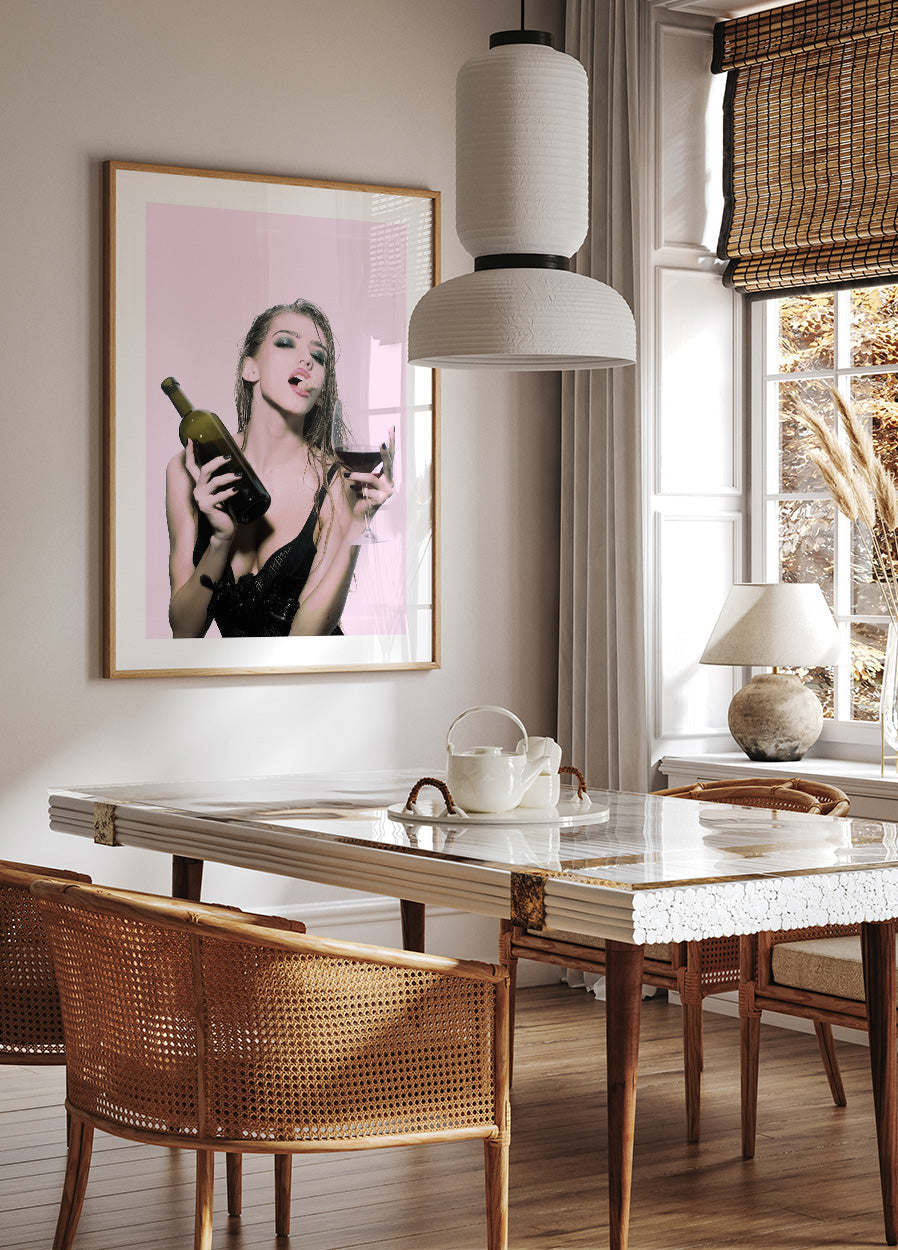 Seductive Woman Wine Poster - Posterbox.no