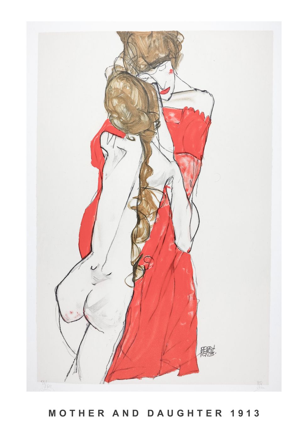 Egon Schiele Mother and Daughter Poster - Posterbox.no