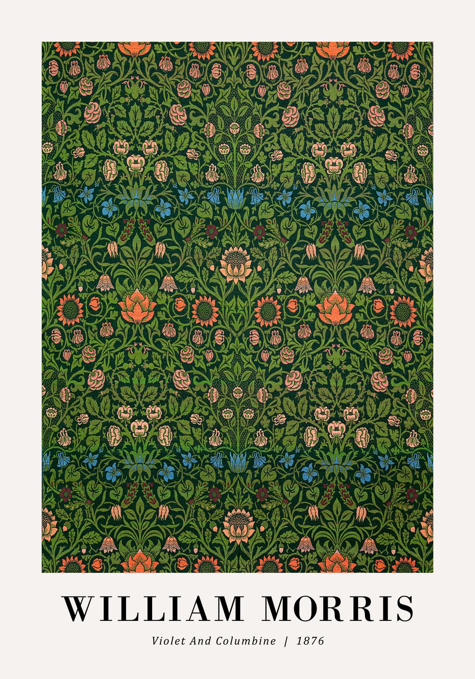 William Morris Violet and Columbine 1876 Poster - Posterbox.no