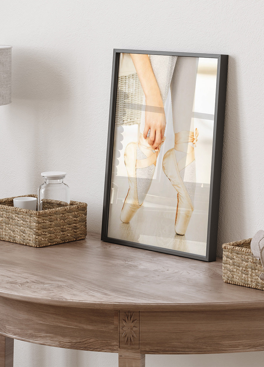 Ballerina Tying Ballet Shoes Poster - Posterbox.no