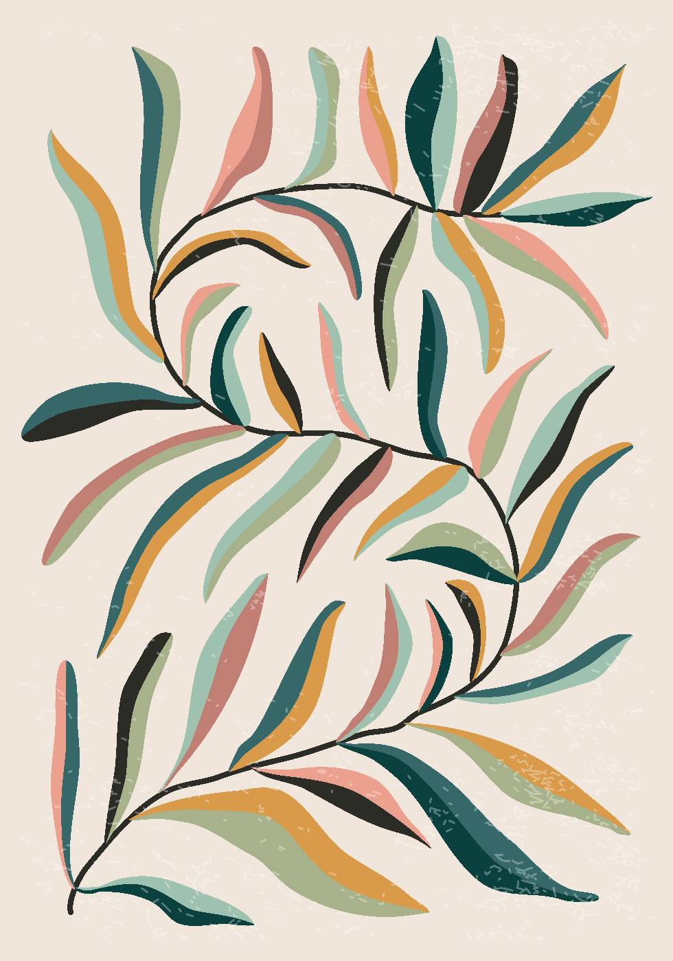 Minimalism Botanical Leaves Poster - Posterbox.no