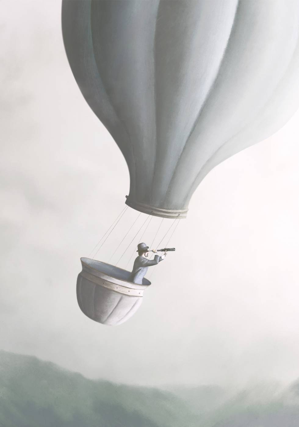 Flying with Hot Air Balloon Poster - Posterbox.no