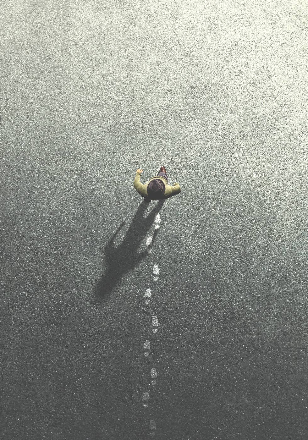 Walking Leaving Footsteps Poster - Posterbox.no