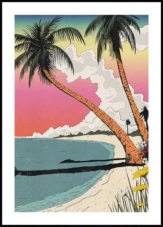 Aloha! Hawaii Tropical Sunset Poster - Posterbox