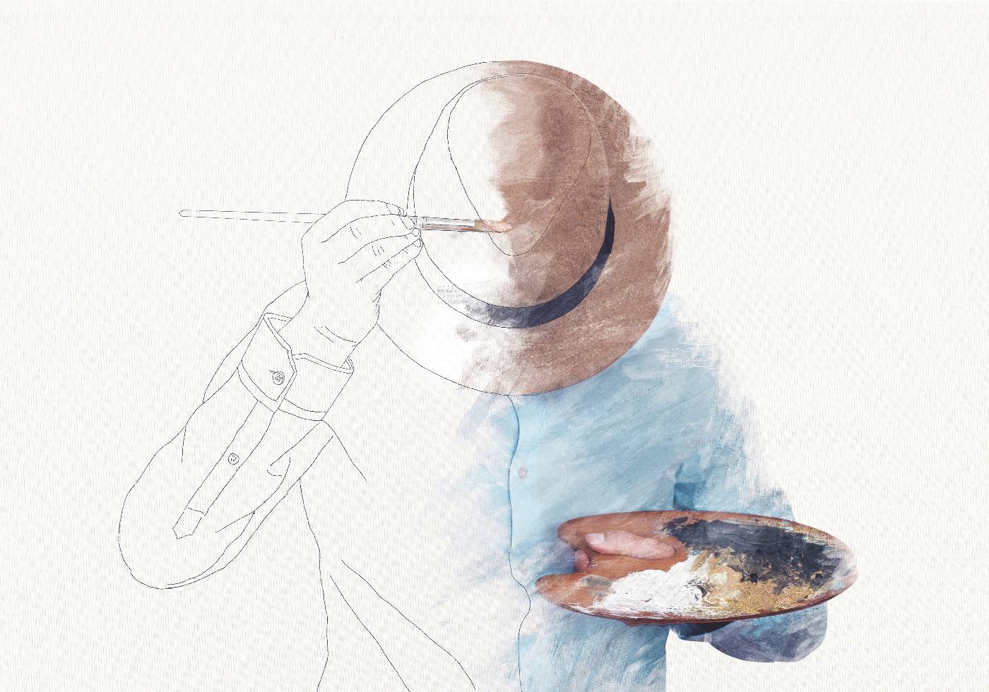 Painting Himself Surreal Identity Poster - Posterbox.no