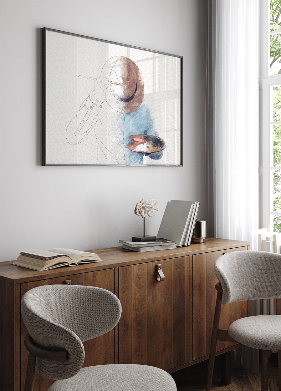 Painting Himself Surreal Identity Poster - Posterbox.no